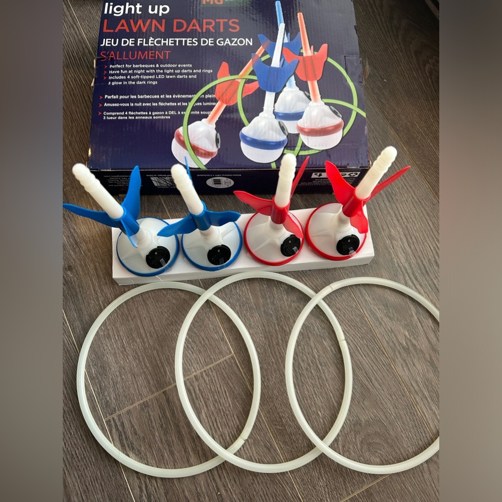 Kids Family Outdoor Toy Game Light Up Lawn Darts Brand New NWT